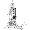 Schnecke mit märchenhaftem Elfenbeinturm