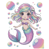 Cute Kawaii Mermaid – Pastel Design
