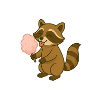 Cute raccoon with cotton candy