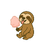Cute sloth with cotton candy