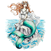 Sirène Illustration Fantaisie Créatures Marines
