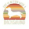 Teckel Retro Sunset Silhouette Tee