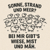Wiese statt Strand Schafhumor