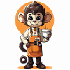 Monkey Barista Coffee Shop Apron