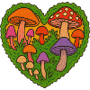Buntes Pilzherzmuster