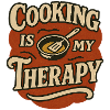 Cooking Is My Therapy Retro Design