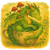 Whimsical Forest Dragon in Cup