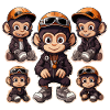 Monkey Skateboarding Sticker Pack
