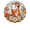 Kimono Cat with Flowers