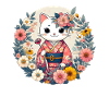 Kimono Katze mit Blumen