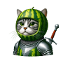 Chevalier chat pastèque