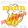 Bierkrug mit einem Spruch