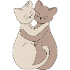 Hugging Cats Friendship Illustration