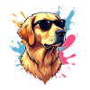 Cool Golden Retriever with sunglasses