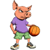 Cochons Basket-ball / Basketteur Cochon