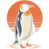 Elegant penguin sunset
