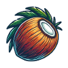 Walnut Tropical Fruit Illustration