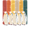 Farbenfrohe Pinguin-Kollektion