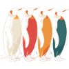 Farbenfrohe Pinguine