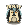 Family Penguin Motif on Clothing