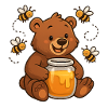 Cute Bear Honey Beekeeper Design