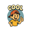 Casual youth cartoon with