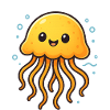 Illustration de méduse mignonne