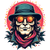 Mystical hipster with sunglasses