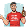 Humorvolles Freundschaftsdesign mit Biermotiv
