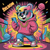 Colourful Bear Rapper Illustration