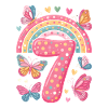 Rainbow Butterfly 7th Birthday Girl