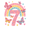 Rainbow Butterfly 7th Birthday Girl