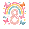 Rainbow Butterfly 8th Birthday Girl