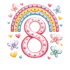 Rainbow Butterfly 8th Birthday Girl