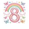 Papillon arc-en-ciel 8e anniversaire fille