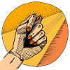 Powerful hand movement in retro design