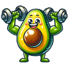 Fitness enthusiast with avocado motif