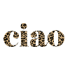 Ciao Schriftzug Design mit Leopardenmuster