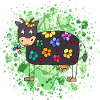 Bunter Fudge mit floralem Motiv