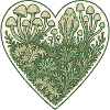 Mushroom Heart Botanical Illustration