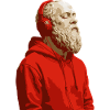 Socrates in red hoodie and headphones 