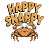 Whimsical Crab with Happy Snappy Text