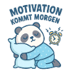 Cuddly panda with motivational saying