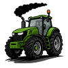 Tracteur Vert Illustré pour Enfants