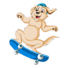 Playful Golden Retriever Skateboard Tee Design