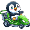 Süßer Pinguin Rasenmäher Gartenbau 