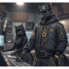 Urban street style cat duo in the recording studio