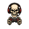 Skull Gamer Motif with Headset
