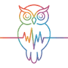 Regenbogen Eule Herzschlag Design