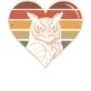 Retro Owl Heart Design